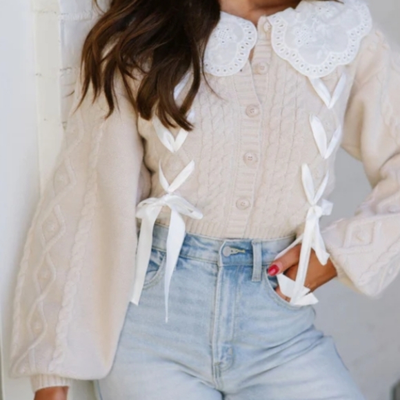 Collared Knit Cardigan - Picture 1 of 4